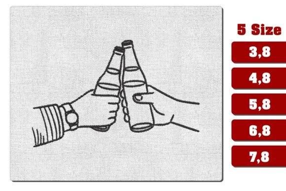 Beer Bottles Cheers Toast Embroidery Review