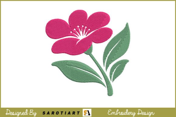 Colorful Retro Flower Embroidery Design