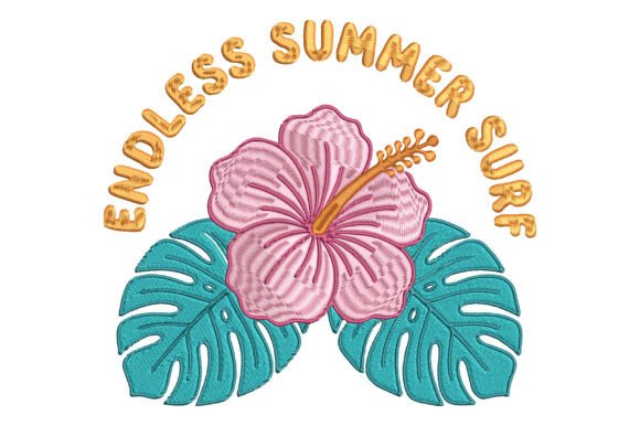 Endless Summer Surf Embroidery Design