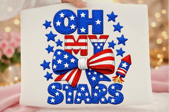 Faux Embroidery Oh My Stars 4th of July