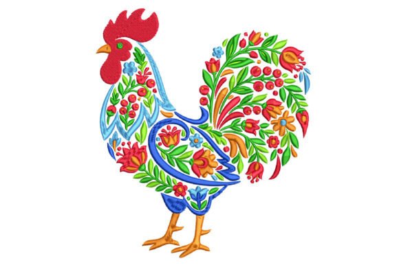 Folk Art Floral Rooster Embroidery Review