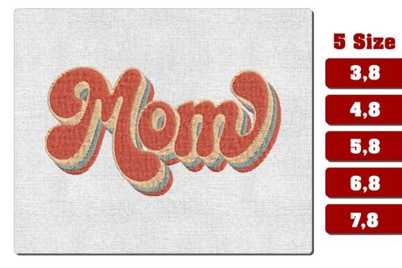 Retro Wavy Mom Stacked Embroidery Design Review
