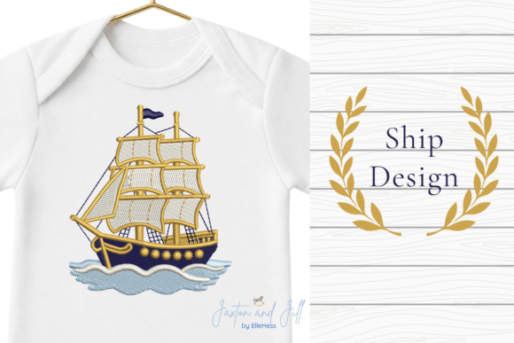Sailboat Embroidery Nautical Ship Design