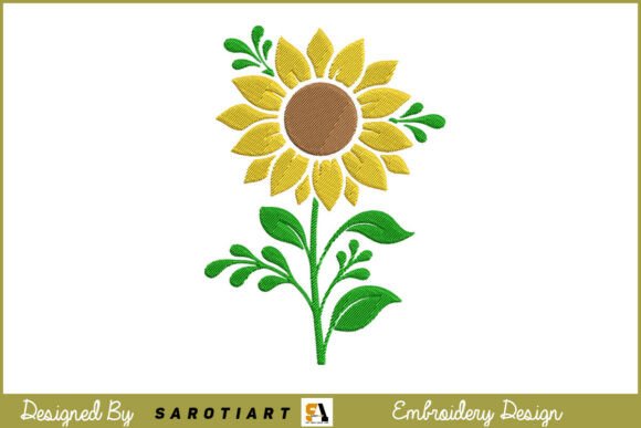 Single Boho Sunflower Design Embroidery
